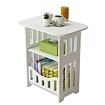 Noptiera alba decorativa din PVC 2 polite 45cm