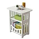 Noptiera alba decorativa din PVC 2 polite 45cm Noptiera alba decorativa din PVC 2 polite 45cm