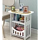 Noptiera alba decorativa din PVC 2 polite 45cm Noptiera alba decorativa din PVC 2 polite 45cm