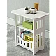 Noptiera alba decorativa din PVC 2 polite 45cm Noptiera alba decorativa din PVC 2 polite 45cm
