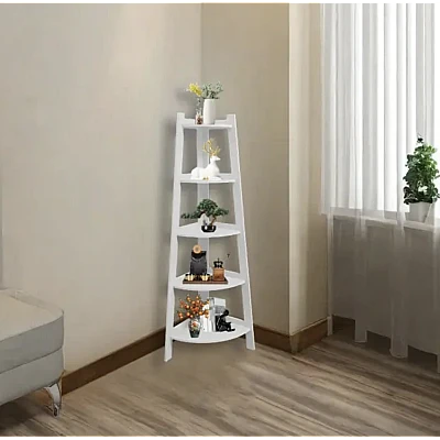 Raft de Colt din PVC cu 5 etajere pentru camera baie sau bucatarie 106x30x30cm Alb Raft de Colt din PVC cu 5 etajere pentru camera baie sau bucatarie 106x30x30cm Alb