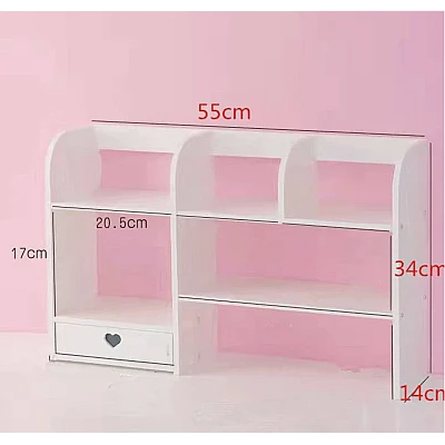 Etajeta pentru Birou cu 6 compartimente si un sertar PVC 55x14x34cm Alb Etajeta pentru Birou cu 6 compartimente si un sertar PVC 55x14x34cm Alb