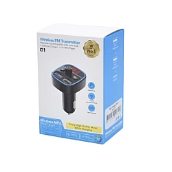 Modulator auto Q1 FM cu bluetooth 2 iesiri USB Negru Modulator auto Q1 FM cu bluetooth 2 iesiri USB Negru
