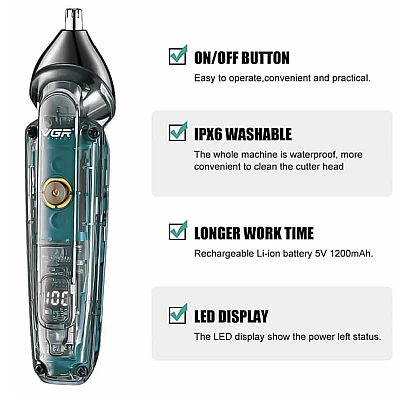 Trimmer profesional de tuns VGR pentru par si nas V949 Trimmer profesional de tuns VGR pentru par si nas V949
