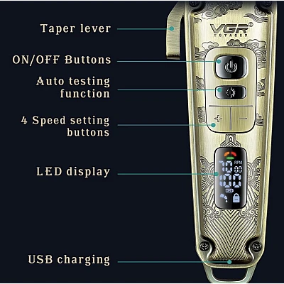 Masina de tuns profesionala VGR V005 cu accesorii Masina de tuns profesionala VGR V005 cu accesorii