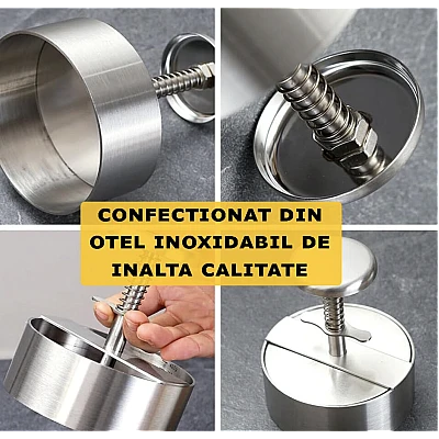 Presa De Burger Reglabila diametru 10.2 cm din otel inoxidabil Presa De Burger Reglabila diametru 10.2 cm din otel inoxidabil