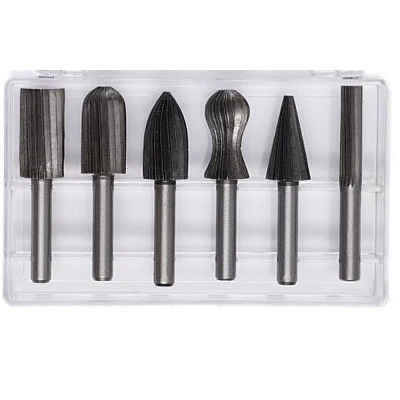 Set de 6 freze pentru metal diferite modele coada de 6mm Set de 6 freze pentru metal diferite modele coada de 6mm