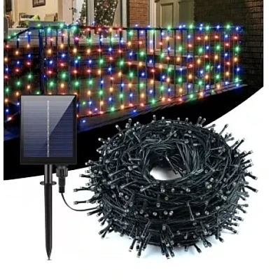Instalatie solara 500 LED de 50 metri cu telecomanda pentru exterior MULTICOLOR HS Instalatie solara 500 LED de 50 metri cu telecomanda pentru exterior MULTICOLOR HS