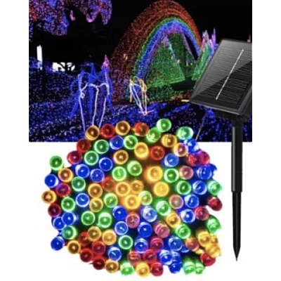 Instalatie solara 500 LED de 50 metri cu telecomanda pentru exterior MULTICOLOR HS Instalatie solara 500 LED de 50 metri cu telecomanda pentru exterior MULTICOLOR HS