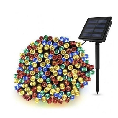 Instalatie solara 500 LED de 50 metri cu telecomanda pentru exterior MULTICOLOR HS Instalatie solara 500 LED de 50 metri cu telecomanda pentru exterior MULTICOLOR HS