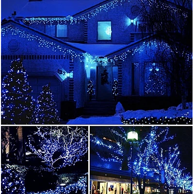 Instalatie solara 1000 LED de 100 metri cu telecomanda pentru exterior ALBASTRA HS Instalatie solara 1000 LED de 100 metri cu telecomanda pentru exterior ALBASTRA HS