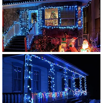 Instalatie solara 1000 LED de 100 metri cu telecomanda pentru exterior ALBASTRA HS Instalatie solara 1000 LED de 100 metri cu telecomanda pentru exterior ALBASTRA HS