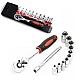 RIB chei tubulare 12 piese 1/4 cu cheie clichet otel crom vanadiu 4-13 mm RIB chei tubulare 12 piese 1/4 cu cheie clichet otel crom vanadiu 4-13 mm