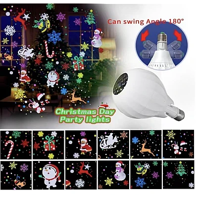 Mini Proiector LED pentru Craciun in forma de Bec cu Soclu E27 4W Ajustabil Mini Proiector LED pentru Craciun in forma de Bec cu Soclu E27 4W Ajustabil