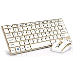 Set Tastatura si Mouse wireless design compact si elegant culoare Gold Andowl  Q K3940
