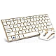 Set Tastatura si Mouse wireless design compact si elegant culoare Gold Andowl Q K3940 Set Tastatura si Mouse wireless design compact si elegant culoare Gold Andowl Q K3940