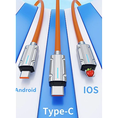 Cablu de date / Cablu de incarcare 120W Q SJ300 USB / TypeC la iOS / TypeC / Micro Cablu de date / Cablu de incarcare 120W Q SJ300 USB / TypeC la iOS / TypeC / Micro
