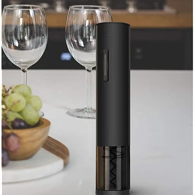 Set tirbuson electric pentru sticle de vin 4 accesorii cutter pentru taierea sigiliului aerator dop cu pompa vid Set tirbuson electric pentru sticle de vin 4 accesorii cutter pentru taierea sigiliului aerator dop cu pompa vid