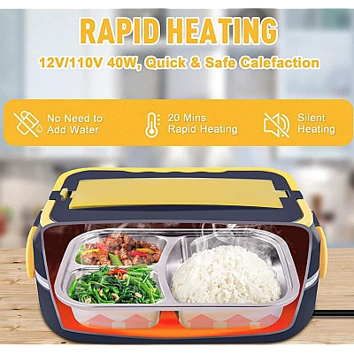 Caserola electrica capacitate 1.5L cu accesorii la priza sau auto pentru incalzire si depozitare mancare aliemntare Caserola electrica capacitate 1.5L cu accesorii la priza sau auto pentru incalzire si depozitare mancare aliemntare