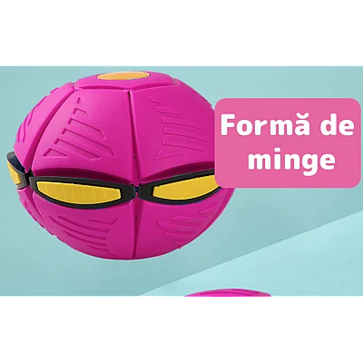 Minge Zburatoare Transformabila in Disc Frisbee 2 moduri de joaca 23 cm ROZ Minge Zburatoare Transformabila in Disc Frisbee 2 moduri de joaca 23 cm ROZ