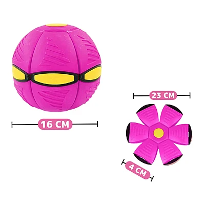 Minge Zburatoare Transformabila in Disc Frisbee 2 moduri de joaca 23 cm ROZ Minge Zburatoare Transformabila in Disc Frisbee 2 moduri de joaca 23 cm ROZ