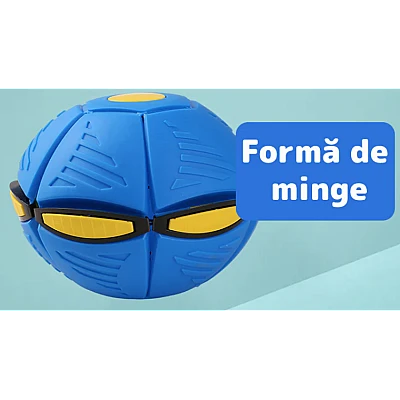 Minge Zburatoare Transformabila in Disc Frisbee 2 moduri de joaca 23 cm ALBASTRA Minge Zburatoare Transformabila in Disc Frisbee 2 moduri de joaca 23 cm ALBASTRA