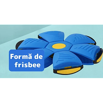 Minge Zburatoare Transformabila in Disc Frisbee 2 moduri de joaca 23 cm ALBASTRA Minge Zburatoare Transformabila in Disc Frisbee 2 moduri de joaca 23 cm ALBASTRA