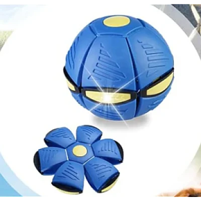 Minge Zburatoare Transformabila in Disc Frisbee 2 moduri de joaca 23 cm ALBASTRA Minge Zburatoare Transformabila in Disc Frisbee 2 moduri de joaca 23 cm ALBASTRA