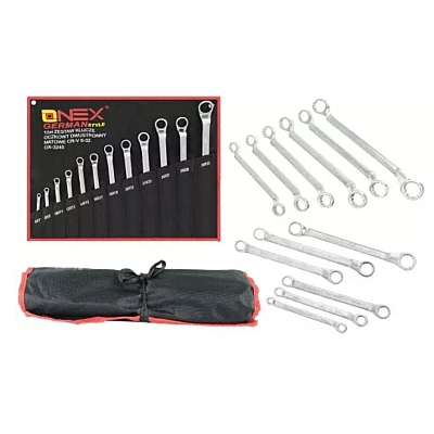 Set 12 chei inelare cu cot 6 / 32mm Chrome Vanadium Cr V OX 3245