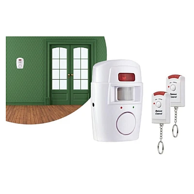 Alarma wireless cu 2 telecomenzi si senzor de miscare cu infrarosu OFF Alarma wireless cu 2 telecomenzi si senzor de miscare cu infrarosu OFF