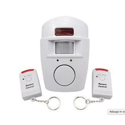 Alarma wireless cu 2 telecomenzi si senzor de miscare cu infrarosu OFF Alarma wireless cu 2 telecomenzi si senzor de miscare cu infrarosu OFF