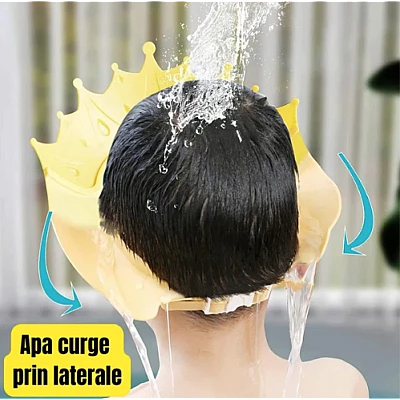 UB Palarie tip Coroana Aparatoare pentru ochi si urechi pentru spalat pe cap pentru Bebelusi GALBENA UB Palarie tip Coroana Aparatoare pentru ochi si urechi pentru spalat pe cap pentru Bebelusi GALBENA