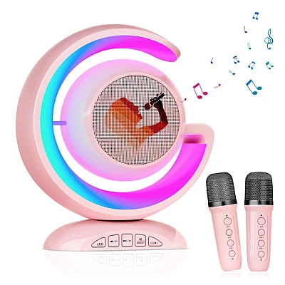 Boxa karaoke cu 2 microfoane wireless Bluetooth USB MI Boxa karaoke cu 2 microfoane wireless Bluetooth USB MI