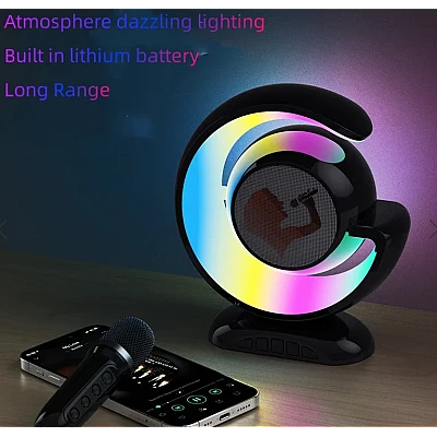 Boxa karaoke cu 2 microfoane wireless Bluetooth USB MI Boxa karaoke cu 2 microfoane wireless Bluetooth USB MI