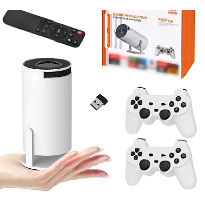 Proiector de jocuri X10 Plus 4K 120 lumeni 64 GB cu telecomanda 10000 de jocuri si 2 controller Proiector de jocuri X10 Plus 4K 120 lumeni 64 GB cu telecomanda 10000 de jocuri si 2 controller