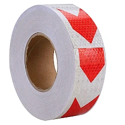 Banda reflectorizanta ALBA cu sageata ROSIE tip fagure rola 25m x 5 cm Banda reflectorizanta ALBA cu sageata ROSIE tip fagure rola 25m x 5 cm