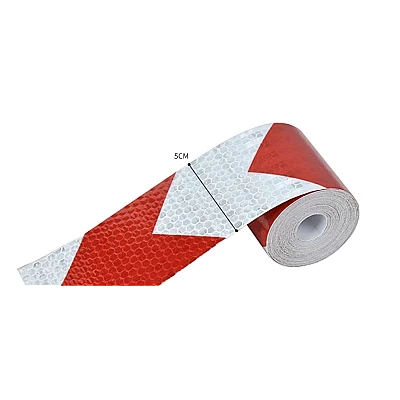 Banda reflectorizanta ALBA cu sageata ROSIE tip fagure rola 25m x 5 cm Banda reflectorizanta ALBA cu sageata ROSIE tip fagure rola 25m x 5 cm