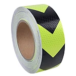 Banda reflectorizanta VERDE cu sageata NEAGRA tip fagure rola 25m x 5 cm