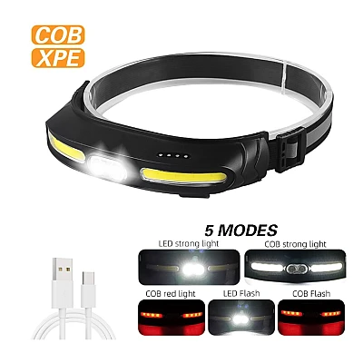 Lanterna de cap 5 moduri de functionare CH500 lumina alba si rosie incarcare USB 400lm Lanterna de cap 5 moduri de functionare CH500 lumina alba si rosie incarcare USB 400lm