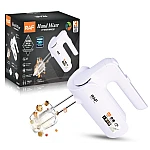 Mixer electric de mana 800W 3 trepte viteze si 2 accesorii pentru batut si framantat ALB