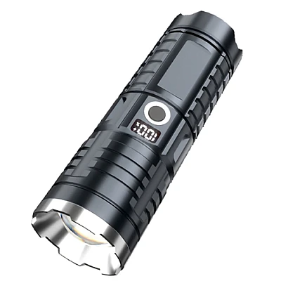 Lanterna de mana cu zoom telescopic F 916A afisaj procent baterie Lanterna de mana cu zoom telescopic F 916A afisaj procent baterie