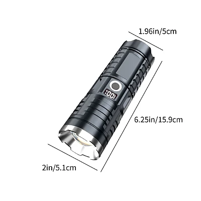 Lanterna de mana cu zoom telescopic F 916A afisaj procent baterie Lanterna de mana cu zoom telescopic F 916A afisaj procent baterie