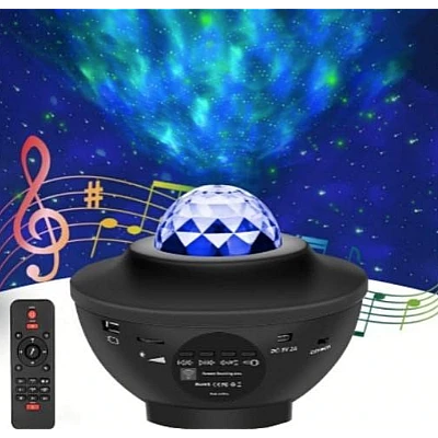 Proiector stil lampa de veghe galaxy pentru camera si boxa incorporata Proiector stil lampa de veghe galaxy pentru camera si boxa incorporata