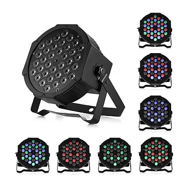 Proiector joc de lumini PAR 36 leduri RGB 8 jocuri de lumini Proiector joc de lumini PAR 36 leduri RGB 8 jocuri de lumini