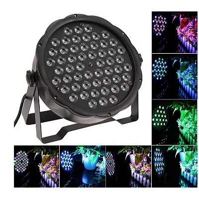 Proiector joc de lumini PAR 54 leduri RGB 8 jocuri de lumini Proiector joc de lumini PAR 54 leduri RGB 8 jocuri de lumini