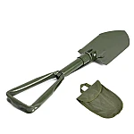 Lopata militara pliabila pentru camping verde cu husa