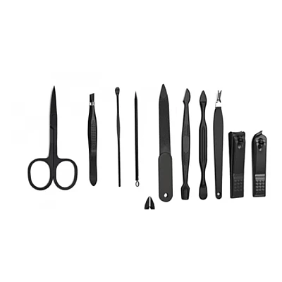 Set 16 piese MANICHIURA profesionala otel negru mat BASE Set 16 piese MANICHIURA profesionala otel negru mat BASE