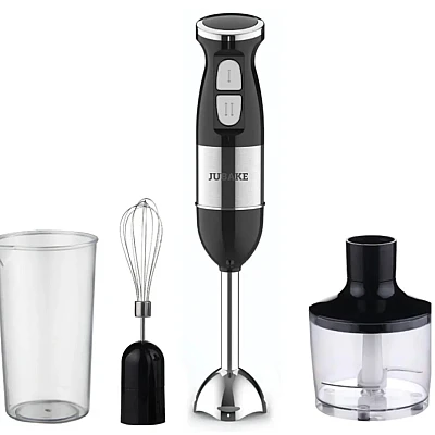 Blender de mana multifunctional cu doua trepte de viteza si doua lame din otel inoxidabil functie de mixare tocator 500W Blender de mana multifunctional cu doua trepte de viteza si doua lame din otel inoxidabil functie de mixare tocator 500W