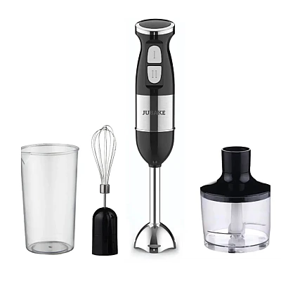 Blender de mana multifunctional cu doua trepte de viteza si doua lame din otel inoxidabil functie de mixare tocator 500W Blender de mana multifunctional cu doua trepte de viteza si doua lame din otel inoxidabil functie de mixare tocator 500W