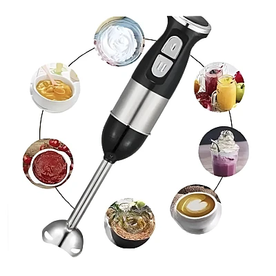 Blender de mana multifunctional cu doua trepte de viteza si doua lame din otel inoxidabil functie de mixare tocator 500W Blender de mana multifunctional cu doua trepte de viteza si doua lame din otel inoxidabil functie de mixare tocator 500W